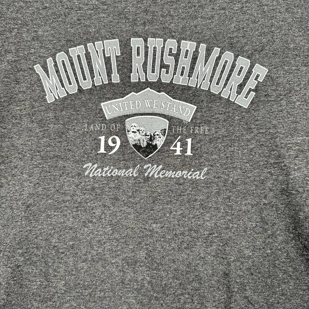 Mount Rushmore Sz L Gray Graphic Print Short Sleeve Crewneck Tee Shirt - Picture 2 of 8